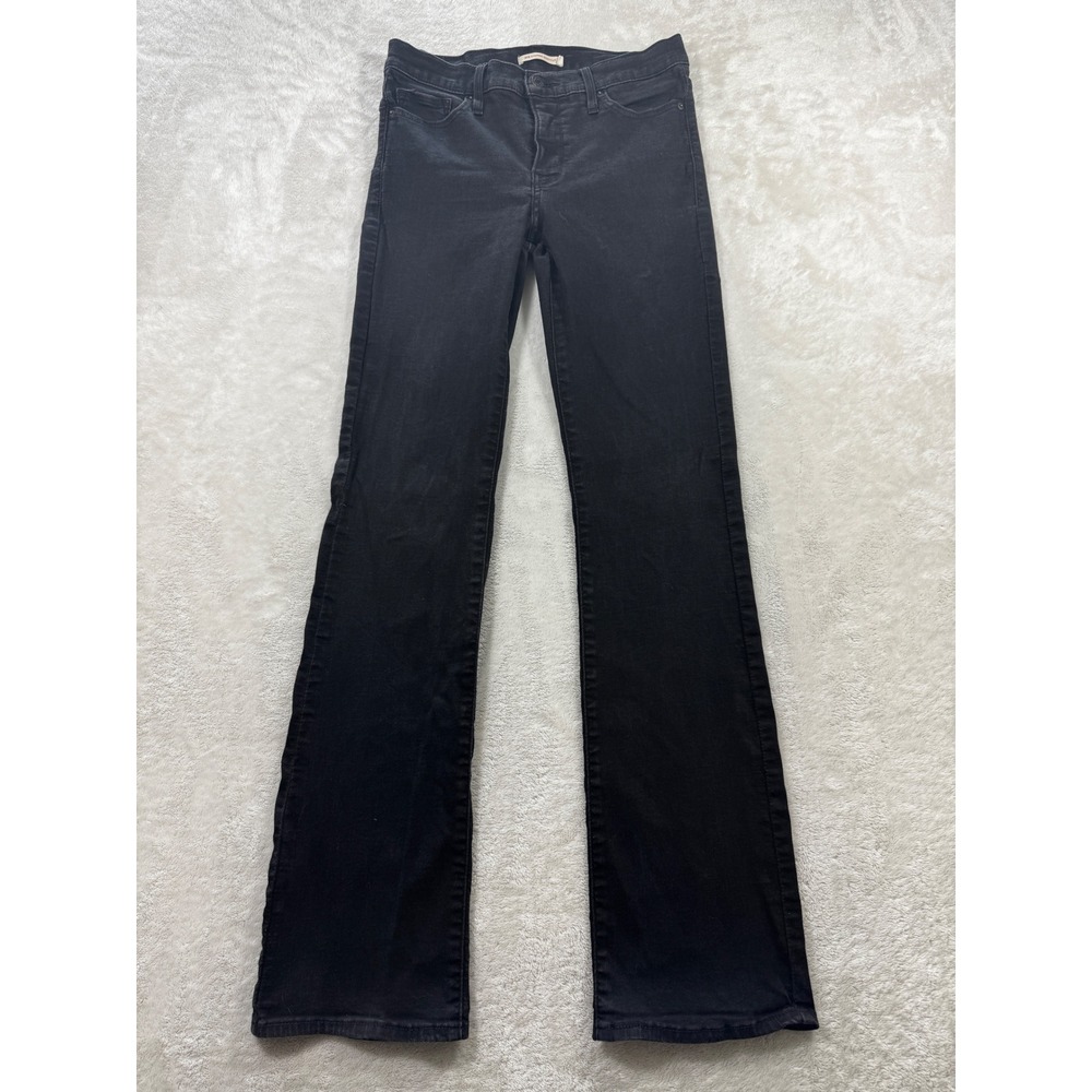 Levi Womens 315 Shaping Bootcut Mid Rise Black Denim Jeans 29x34 Meas: 29x33